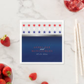 Red, White & Blue Patriotic Star Wedding Serviette (Beispiel)