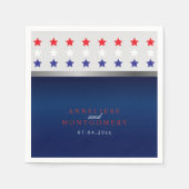 Red, White & Blue Patriotic Star Wedding Serviette (Vorderseite)