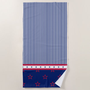 Red White Blue Patriotic Stars Streifen Strandtuch
