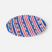 Red White Blue Patriotic Stars Stripes America USA Pappteller (Schrägansicht)