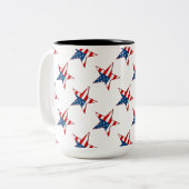 Red White & Blue Patriotic Stars Tasse 2 (Vorderseite Links)