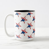 Red White & Blue Patriotic Stars Tasse 2 (Links)