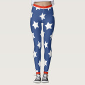 Red White & Blue Patriotic USA Flag Leggings (Vorderseite)
