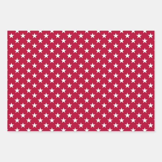 Red White Blue Patriotic USA Wrapping Paper Set Geschenkpapier Set (Vorderseite 3)