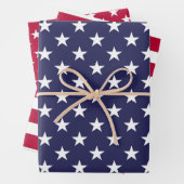 Red White Blue Patriotic USA Wrapping Paper Set Geschenkpapier Set (Beispiel)