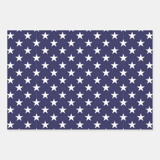 Red White Blue Patriotic USA Wrapping Paper Set Geschenkpapier Set (Vorderseite)