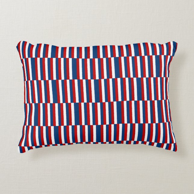 Red White Blue Pattern Dekokissen (Vorderseite)