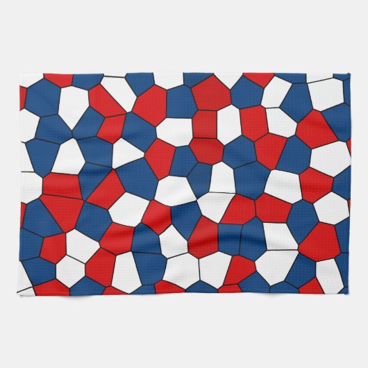 Red White Blue Pattern Küchentuch (Horizontal)