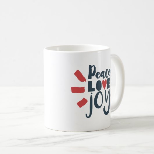 Red White Blue Peace Liebe Joey Gift Tasse (VorderseiteRechts)