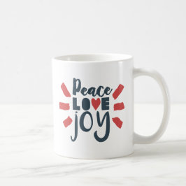 Red White Blue Peace Liebe Joey Gift Tasse