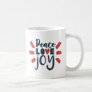 Red White Blue Peace Liebe Joey Gift Tasse