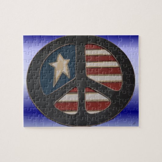 Red, White Blue Peace - Puzzle (Horizontal)