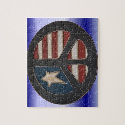Red, White Blue Peace - Puzzle (Vertikal)