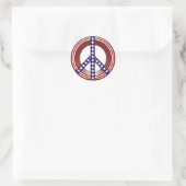 Red White & Blue Peace Sign Runder Aufkleber (Tasche)