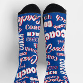Red White Blue Personalisiert Coach Geschenk Name Socken (Oben)