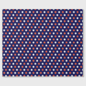 Red White & Blue Poklka Dot Geschenkwrap Geschenkpapier (Flach)
