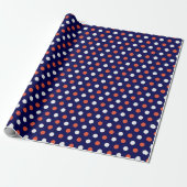 Red White & Blue Poklka Dot Geschenkwrap Geschenkpapier (Ungerollt)