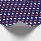 Red White & Blue Poklka Dot Geschenkwrap Geschenkpapier (Ecke)