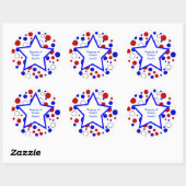 Red White Blue Polka Dot Custom Stickers Template (Blatt)