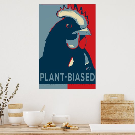 Red White Blue Pop Art Chicken Poster Pflanze-vore (Küche)