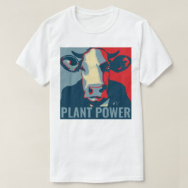 Red White Blue Pop Art Cow Tshirt Pflanze Power