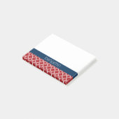 Red White Blue Quatrefoil Pattern Post-it Klebezettel (angewinkelt)
