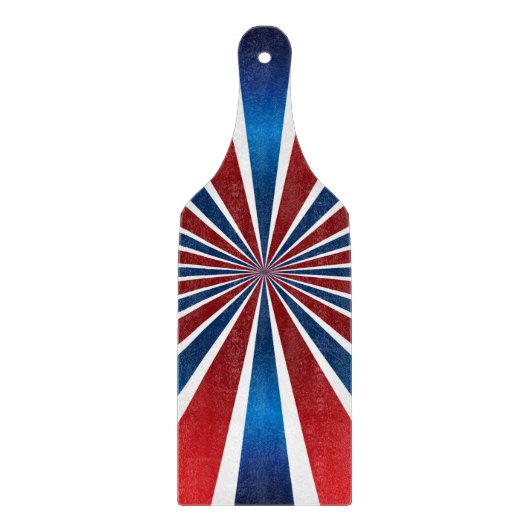Red White Blue Radial Muster Schneidebrett (Vorderseite)