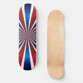 Red White Blue Radial Muster Skateboard (Vorderseite)