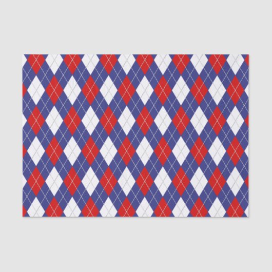 Red White Blue Raute 2-GEWEBE WRAPPING PAPIER (Vorderseite)