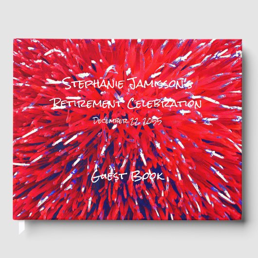 Red White Blue Retirement Party Memory/Guest Book Gästebuch (Vorderseite)