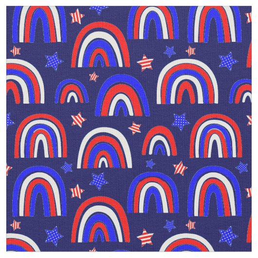 Red White Blue Retro Rainbow Stoff (Nahaufnahme)