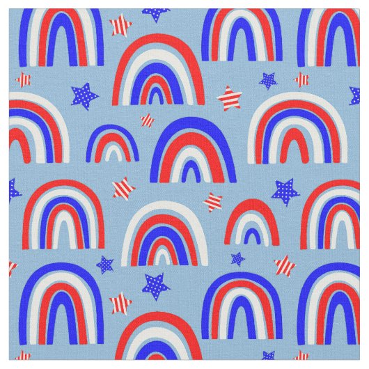 Red White Blue Retro Rainbow Stoff (Nahaufnahme)