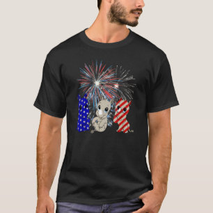 Red White Blue Rhino Feuerwerk Patriotic 4. Ju T-Shirt