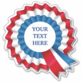 Red White & Blue Rosette Contour Aufkleber (Vorderseite)