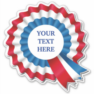 Red White & Blue Rosette Contour Aufkleber