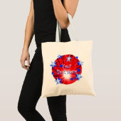 Red White Blue Round 'Your Text' Tasche für Firewo (Vorderseite (Produkt))