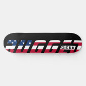 Red white blue RUGGGED GEEK US Flag Skateboard (Horizontal)