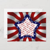 Red White & Blue Satin Star Foto Frame Postkarte (Vorne/Hinten)