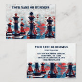 Red, White, Blue Schach Pieces Coach Club Visitenkarte (Vorne/Hinten)