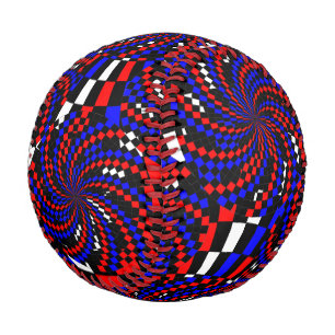 Red White Blue Schachbrett Spiral von Kenneth Yonc Baseball