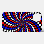 Red White Blue Schachbrett Spiral von Kenneth Yonc Case-Mate iPhone Hülle (Rückseite (Horizontal))