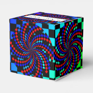 Red White Blue Schachbrett Spiral von Kenneth Yonc Geschenkschachtel