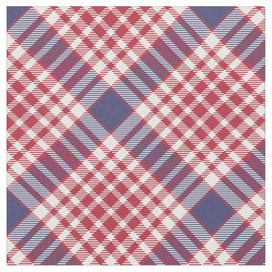Red White Blue Seamless Tartan Stoff (Nahaufnahme)
