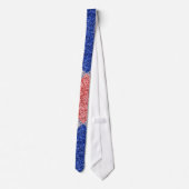 Red White Blue Sequin Effect Patriotic Necktie Krawatte (Rückseite)