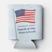 Red White Blue Simple American Flag Dosenkühler (Rückseite)