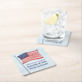 Red White Blue Simple American Flag Rechteckiger Pappuntersetzer (Vor Ort)