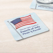Red White Blue Simple American Flag Rechteckiger Pappuntersetzer (angewinkelt)