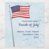 Red White Blue Simple American Flag Weinetikett (Einzelnes Label)