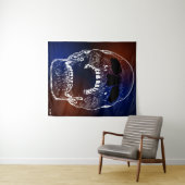 Red White Blue Skull - Menschlicher Schädel Wandteppich (Beispiel (Horizontal))