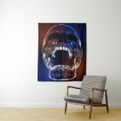 Red White Blue Skull - Menschlicher Schädel Wandteppich (Beispiel)